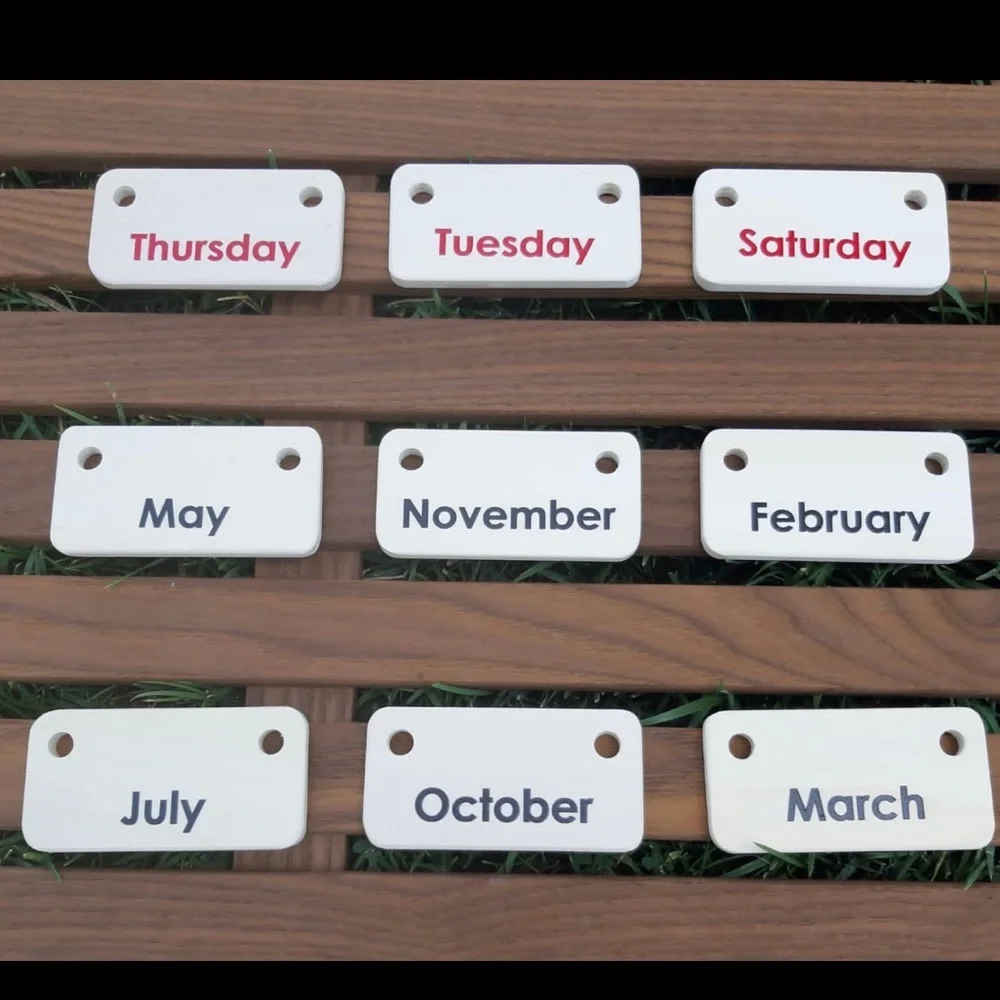 Wooden Calendar - Cream